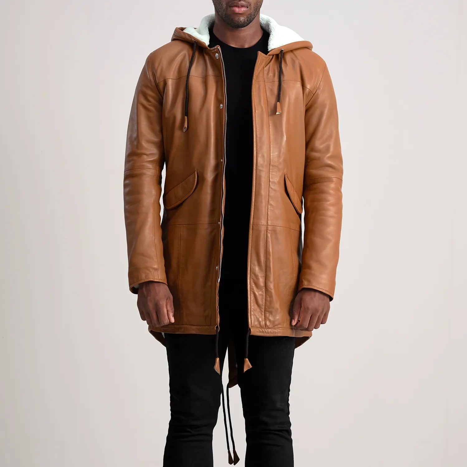 Delvin Tan Leather Parka - image 1