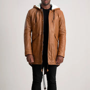Delvin Tan Leather Parka - image 1
