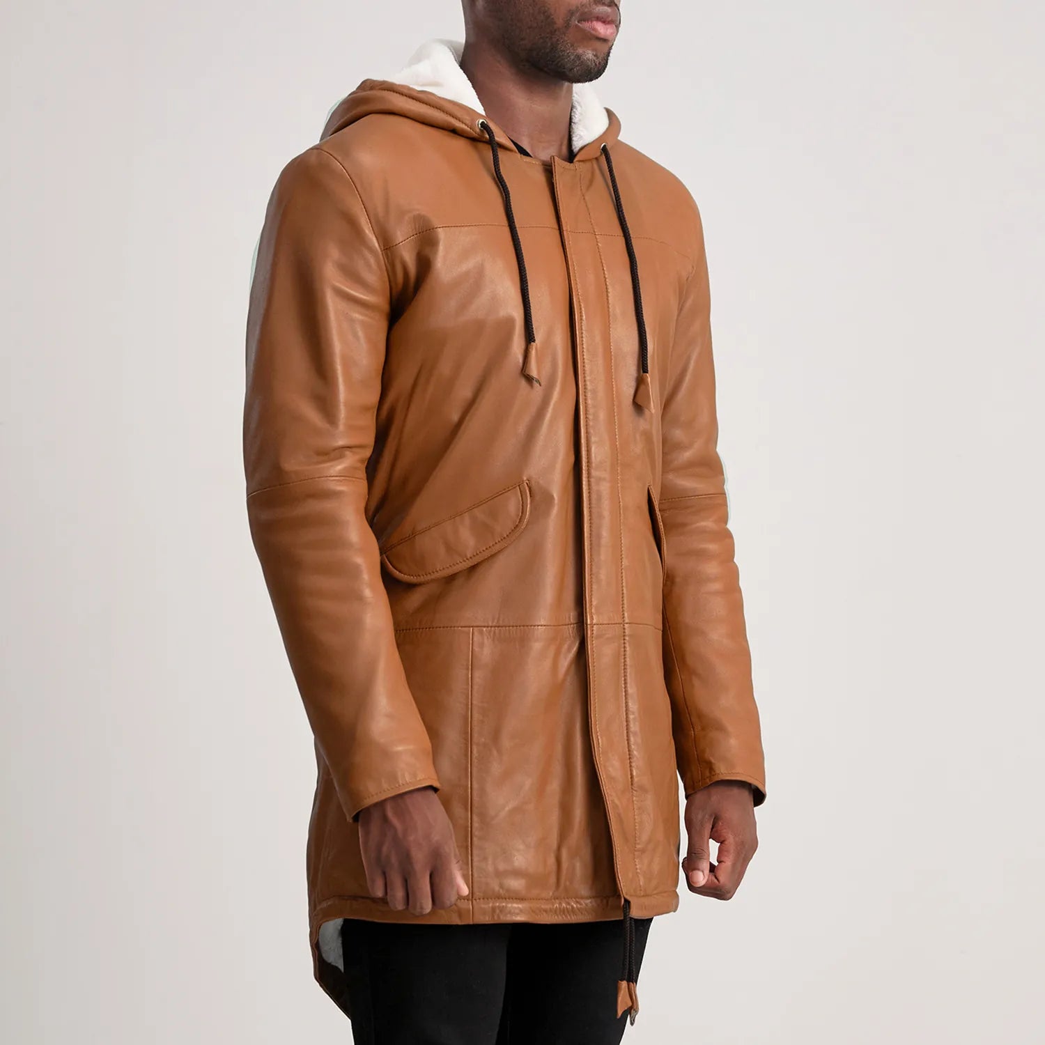 Delvin Tan Leather Parka - image 2