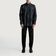 Haven Black Leather Shirt
