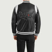 Liberte Illinois Black Leather Varsity Jacket
