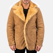 Furlong Beige Suede Leather Coat