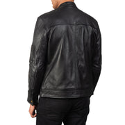 Tea House Black Leather Biker Jacket