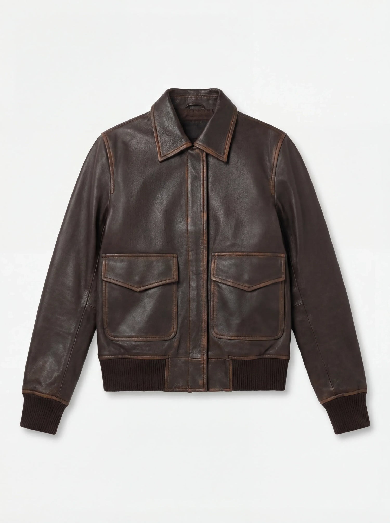 Westa A-2 Brown Leather Bomber Jacket