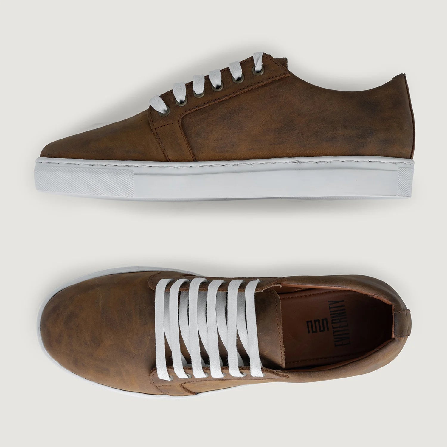 Orlaven Murphy Low Top Burnt Copper Pullup Leather Sneakers footwear image 3