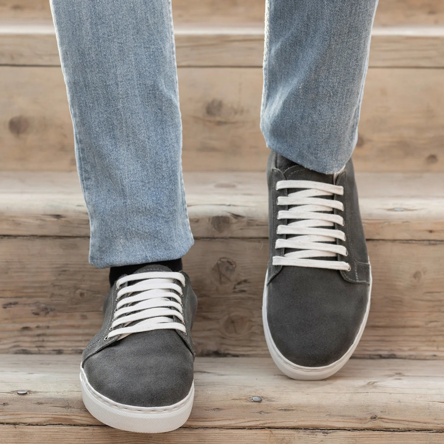 Orlaven Murphy Low Top Grey Suede Leather Sneakers footwear image 5