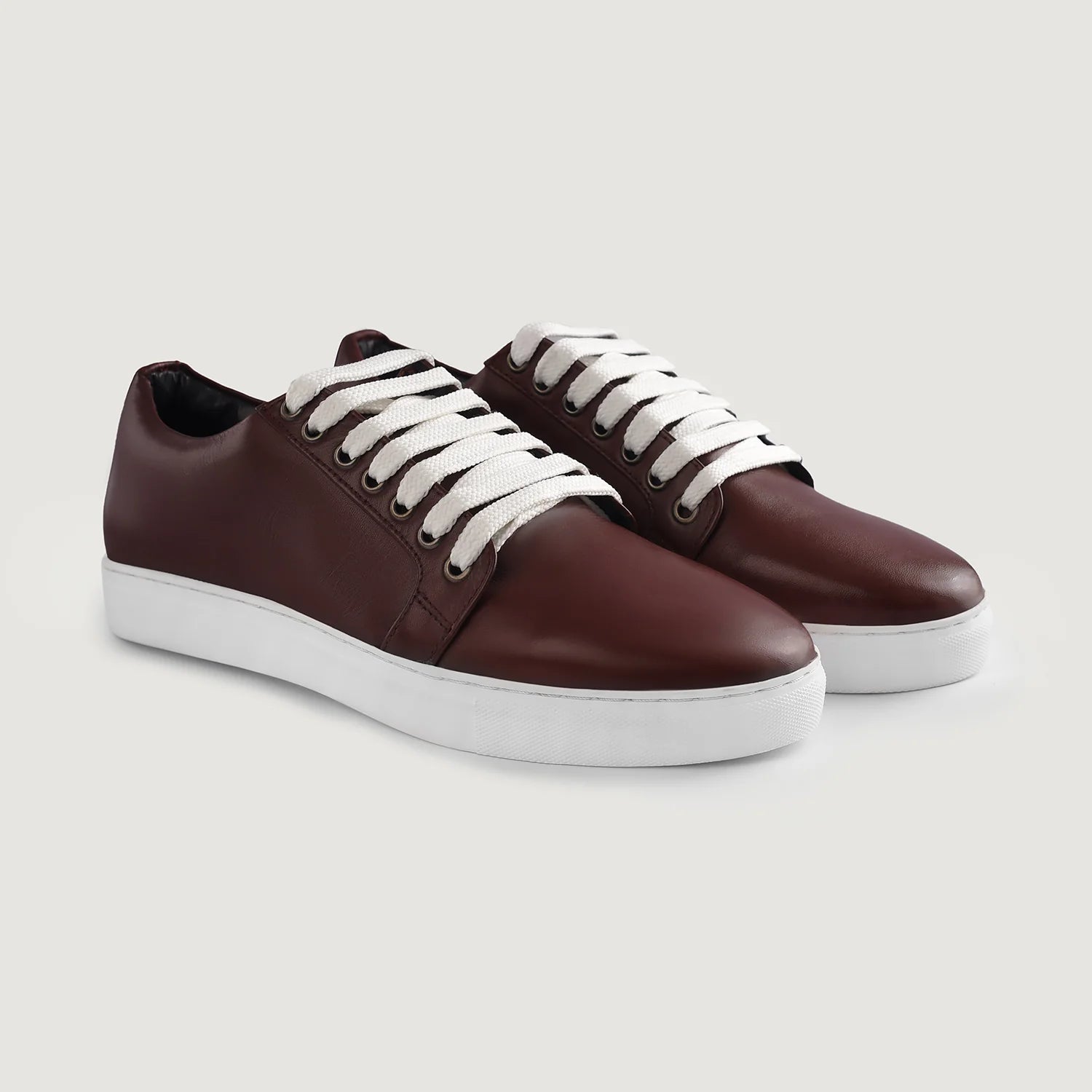 Orlaven Murphy Low Top Maroon Leather Sneakers footwear image 5