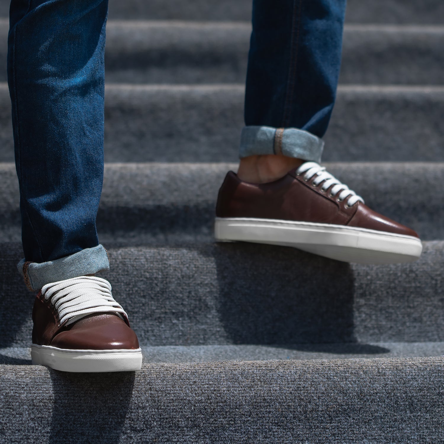 Orlaven Murphy Low Top Maroon Leather Sneakers footwear image 3