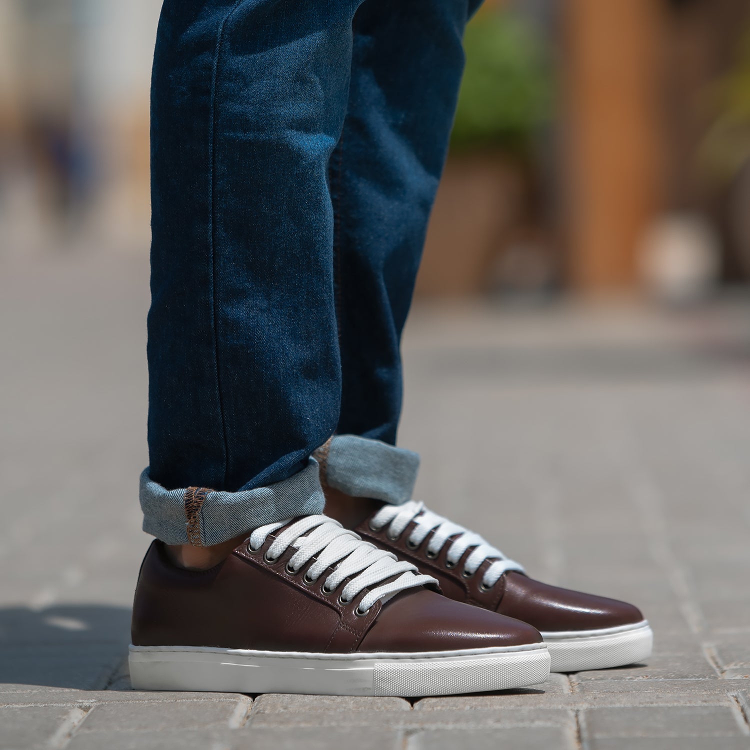 Orlaven Murphy Low Top Maroon Leather Sneakers footwear image 1