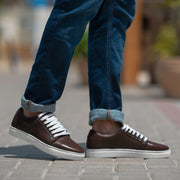 Orlaven Murphy Low Top Maroon Leather Sneakers footwear image 2