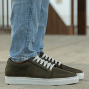 Orlaven Murphy Low Top Olive Pullup Leather Sneakers footwear image 7
