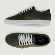 Orlaven Murphy Low Top Olive Pullup Leather Sneakers footwear image 4