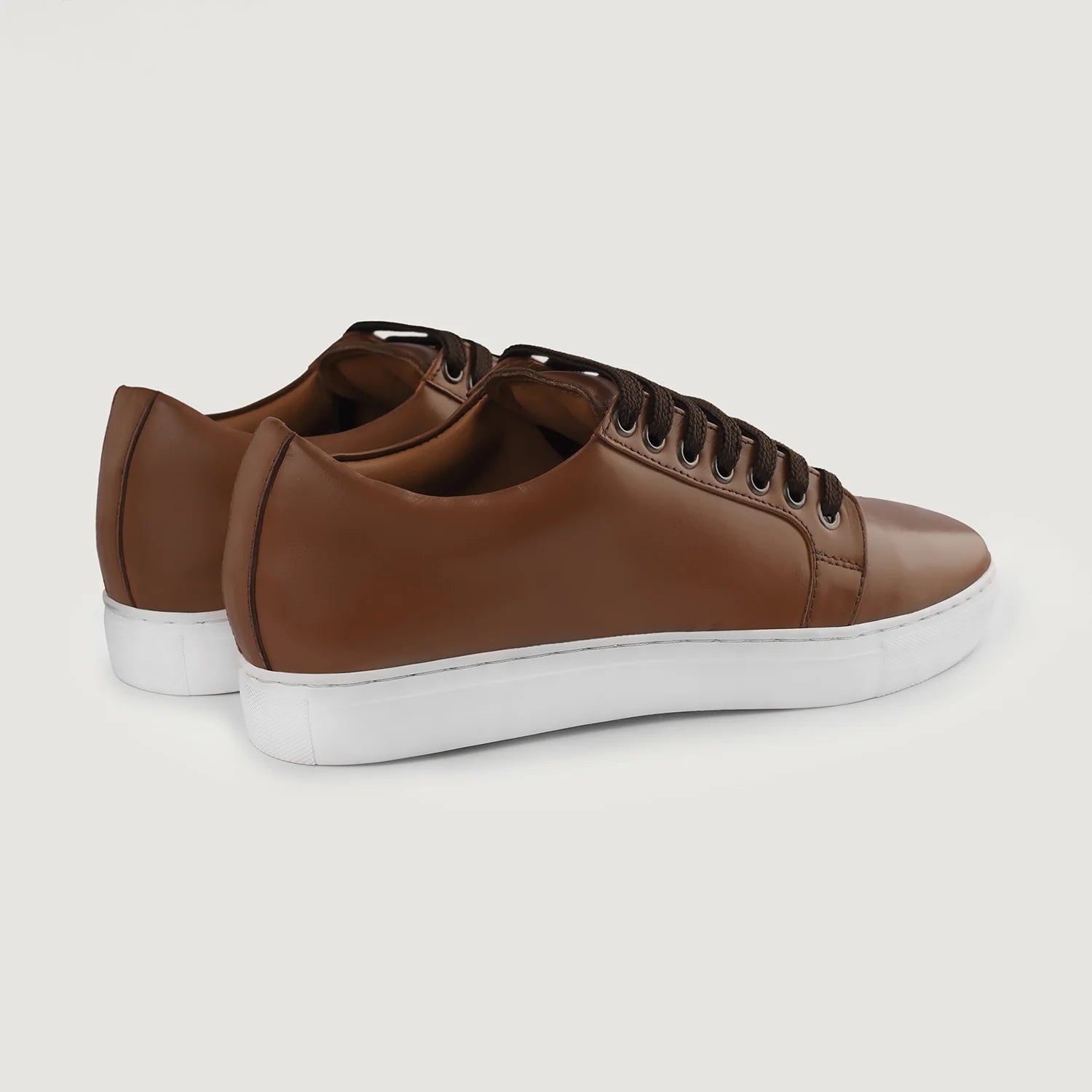 Orlaven Murphy Low Top Tan Leather Sneakers footwear image 9