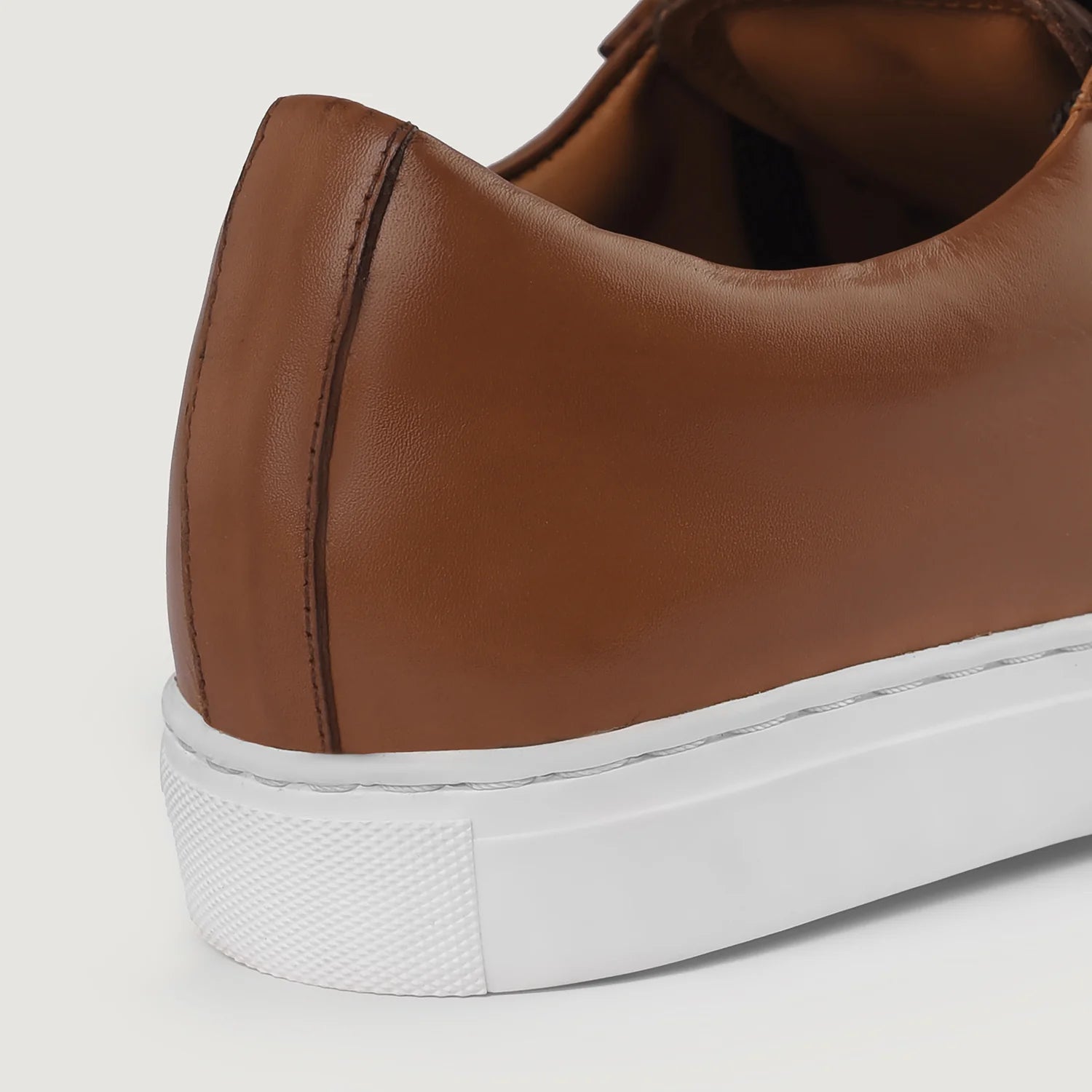 Orlaven Murphy Low Top Tan Leather Sneakers footwear image 10