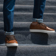 Orlaven Murphy Low Top Tan Leather Sneakers footwear image 3