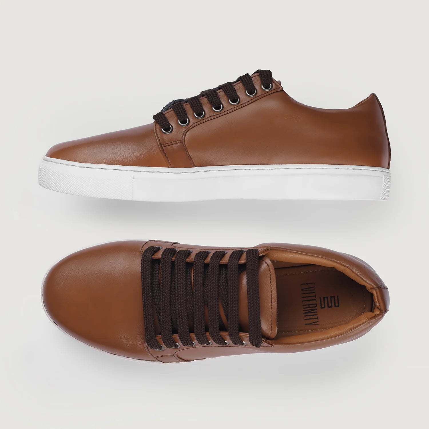 Orlaven Murphy Low Top Tan Leather Sneakers footwear image 7