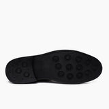 High-Traction Rubber Outsole & Lug Tread Pattern on Scout Black Leather Boots For Men