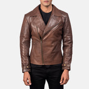 Raiden Brown Leather Biker Jacket