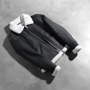 Sherilyn B-3 Black & White Leather Bomber Jacket