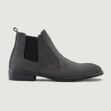 Grey Full-Grain leather Boots - Goodyear Welt Construction & Front Toe Box Detail