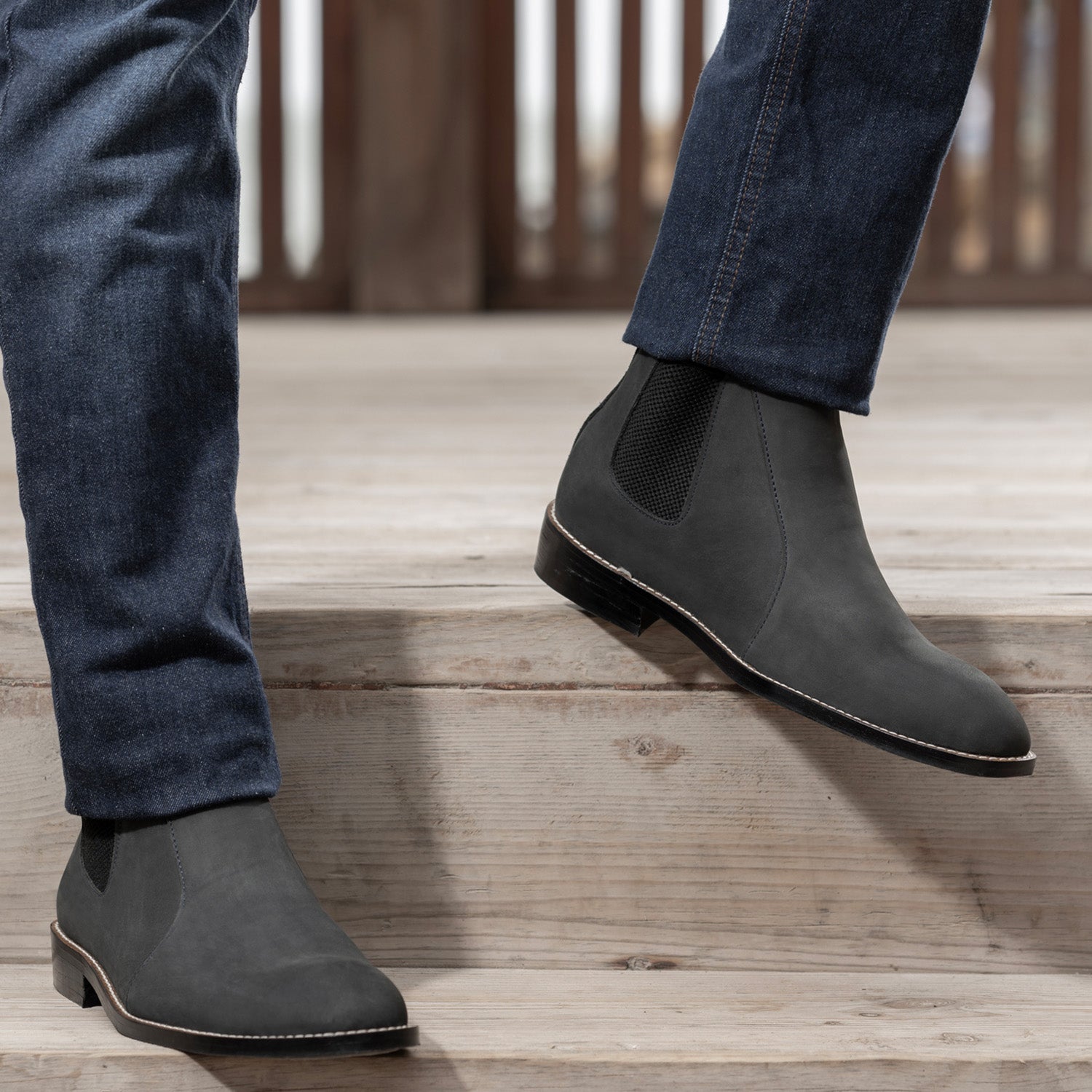 Orlaven Clarkson Chelsea Grey Nubuck Leather Boots - StudGuard footwear image 9