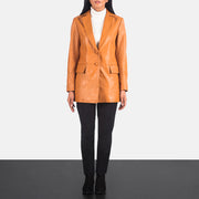 Marilyn Tan Brown Leather Blazer