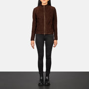 Rumella Mocha Suede Biker Jacket