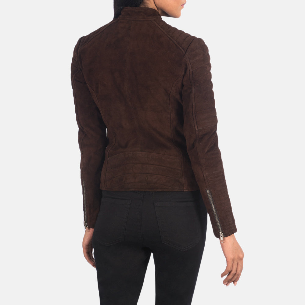Adalyn Quilted Mocha Suede Biker Jacket - image 5