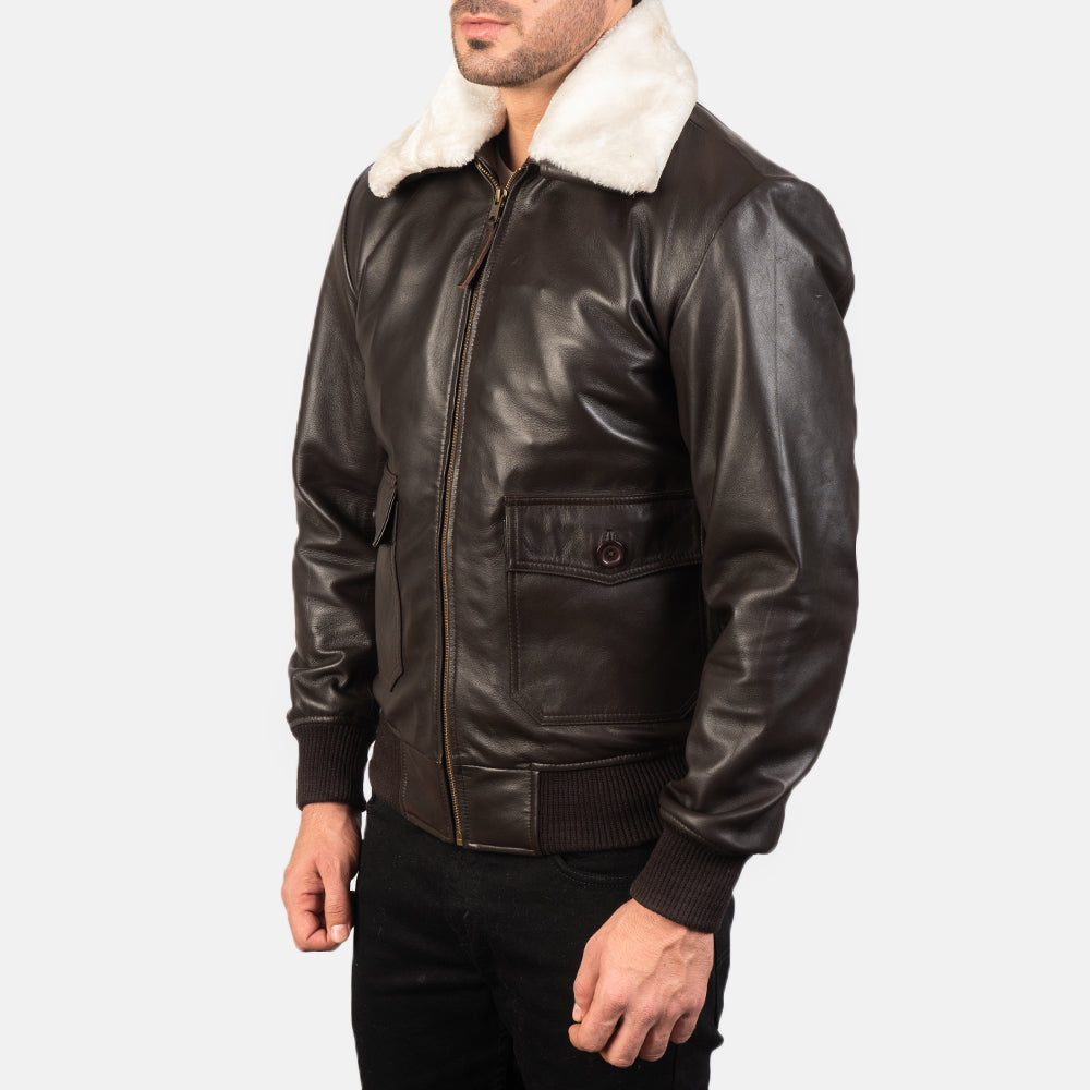 Airin G-1 Brown Leather Bomber Jacket - image 2