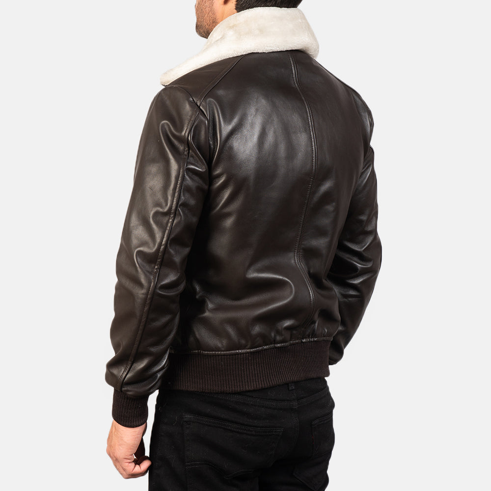 Airin G-1 Brown Leather Bomber Jacket - image 5