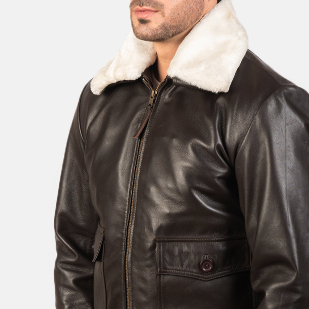 Airin G-1 Brown Leather Bomber Jacket - image 6