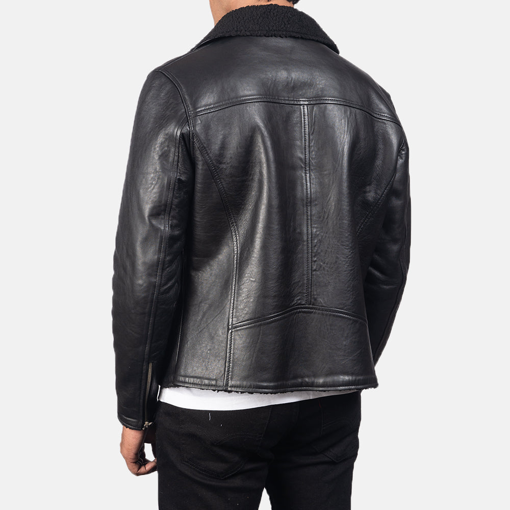 Alberto Shearling Black Leather Jacket - image 5