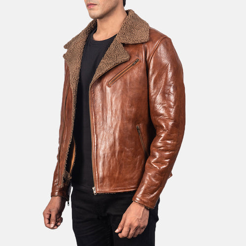 Alberto Shearling Brown Leather Jacket - image 2