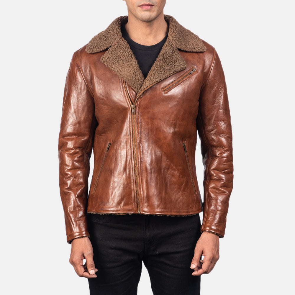 Alberto Shearling Brown Leather Jacket - image 3
