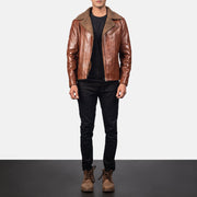 Alberto Shearling Brown Leather Jacket - image 4