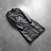 Alice Black Double-Breasted Leather Coat – alternate product view 8