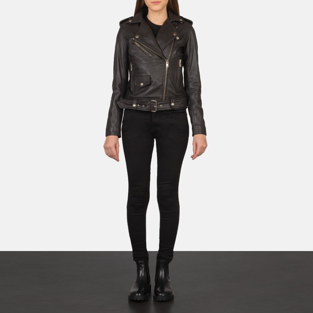Alison Brown Leather Biker Jacket – alternate product view 3