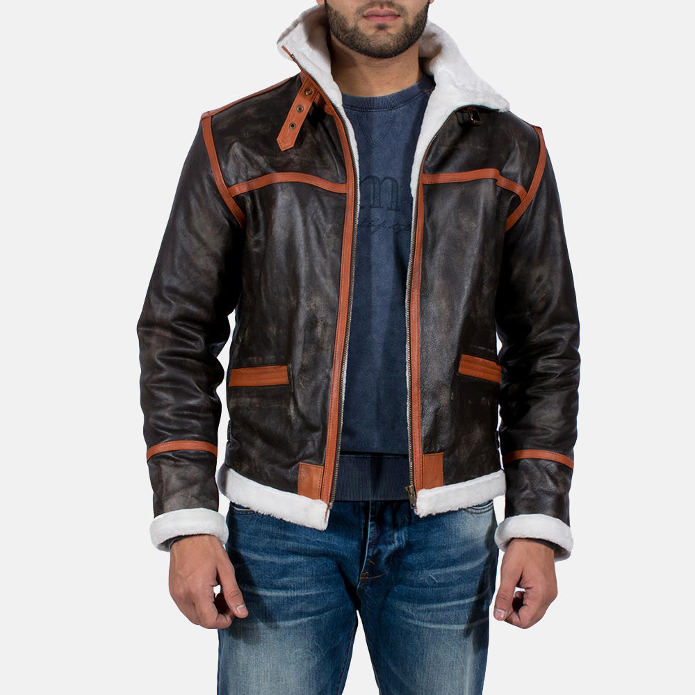 Alpine Brown Fur Leather Jacket – alternate product view 2