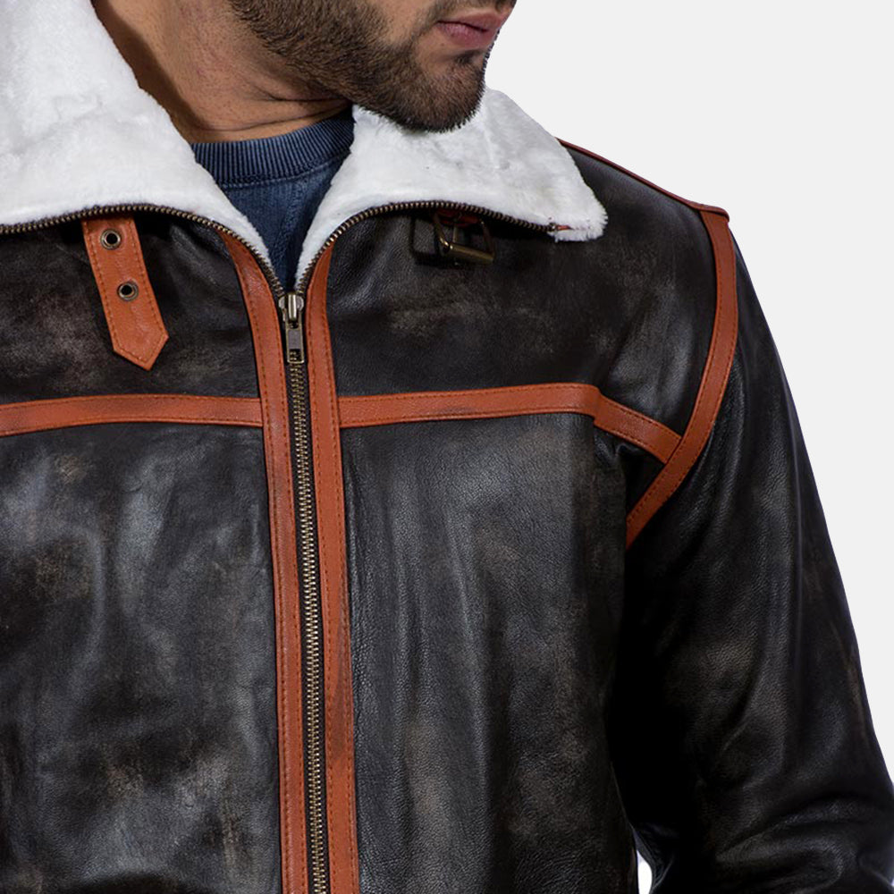 Alpine Brown Fur Leather Jacket – alternate product view 3