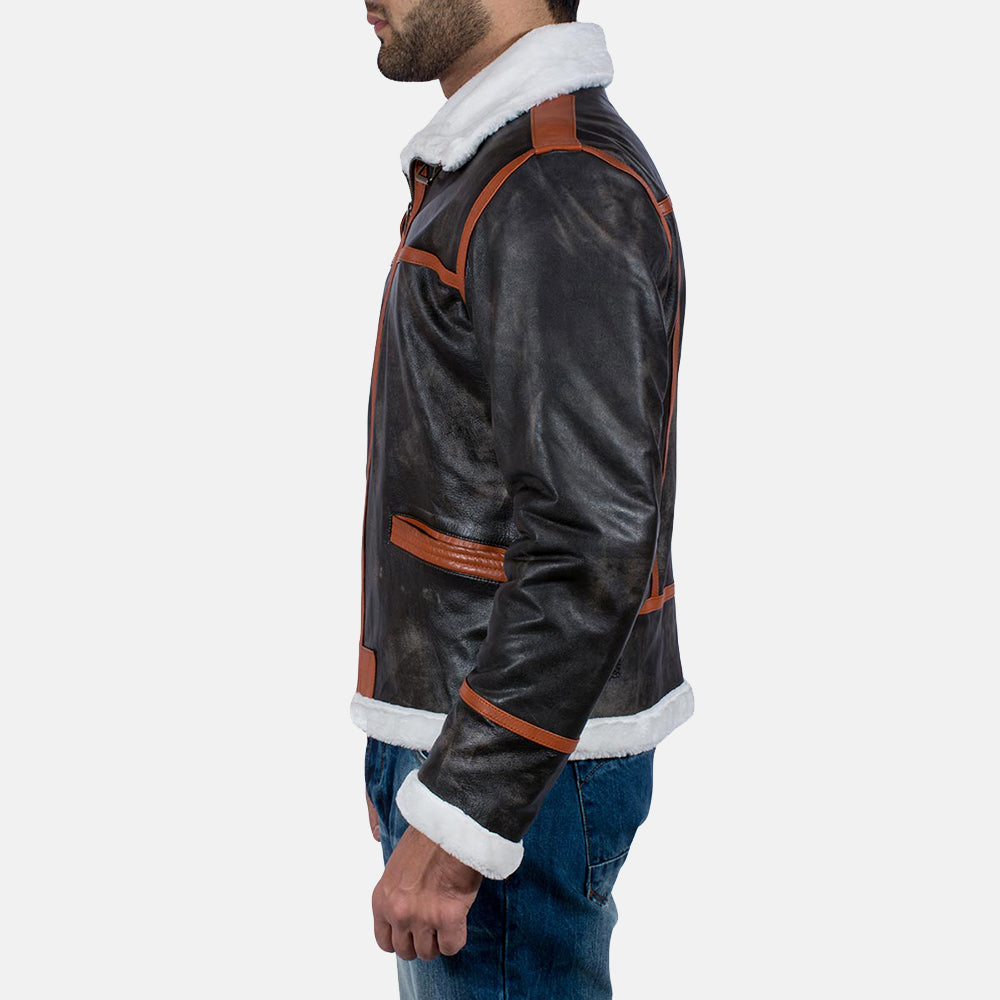 Alpine Brown Fur Leather Jacket – alternate product view 4