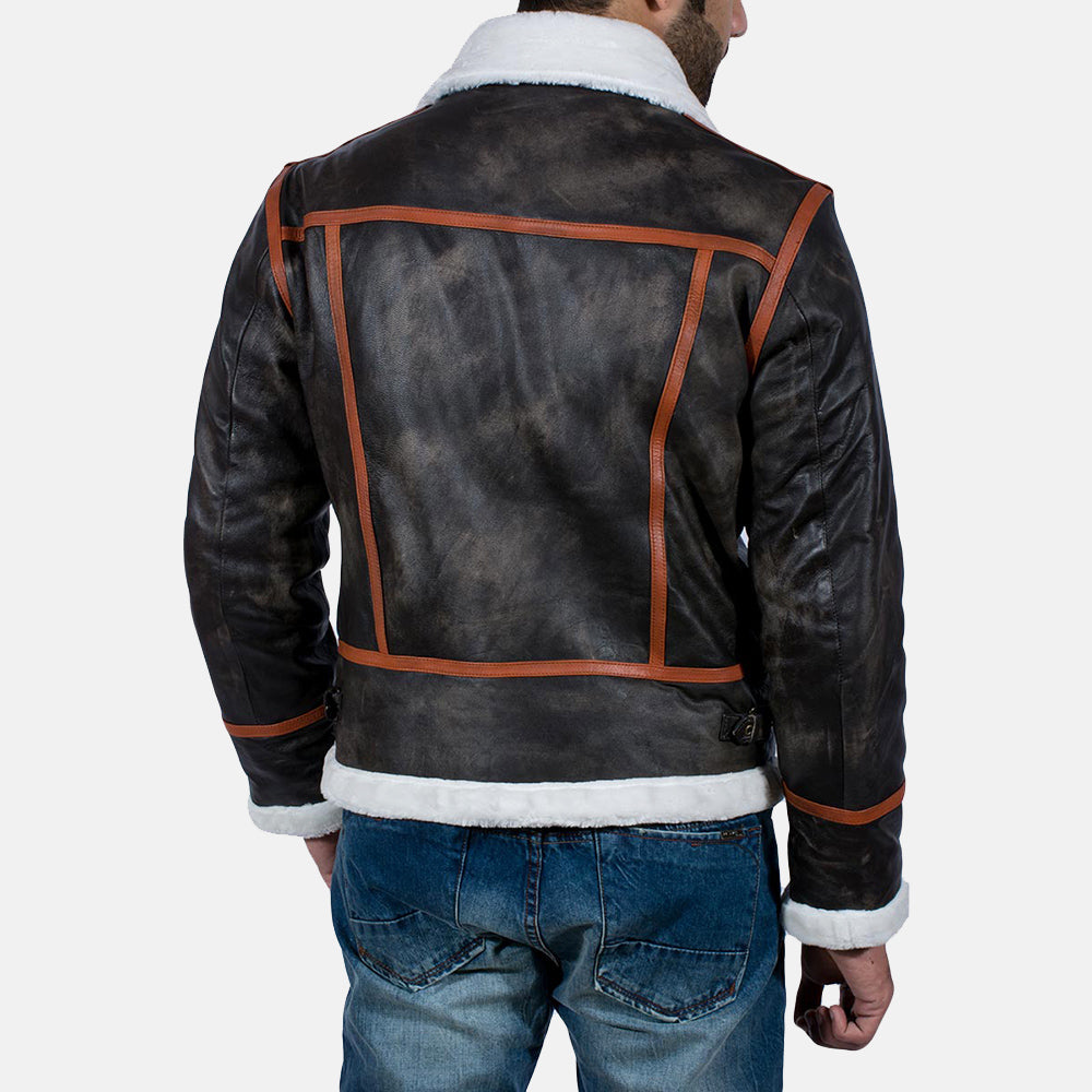Alpine Brown Fur Leather Jacket – alternate product view 5