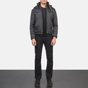 Alps Quilted Black Hooded Windbreaker Jacket - image 3