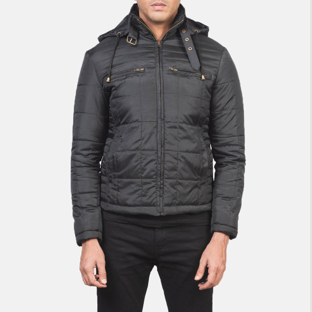 Alps Quilted Black Hooded Windbreaker Jacket - image 4