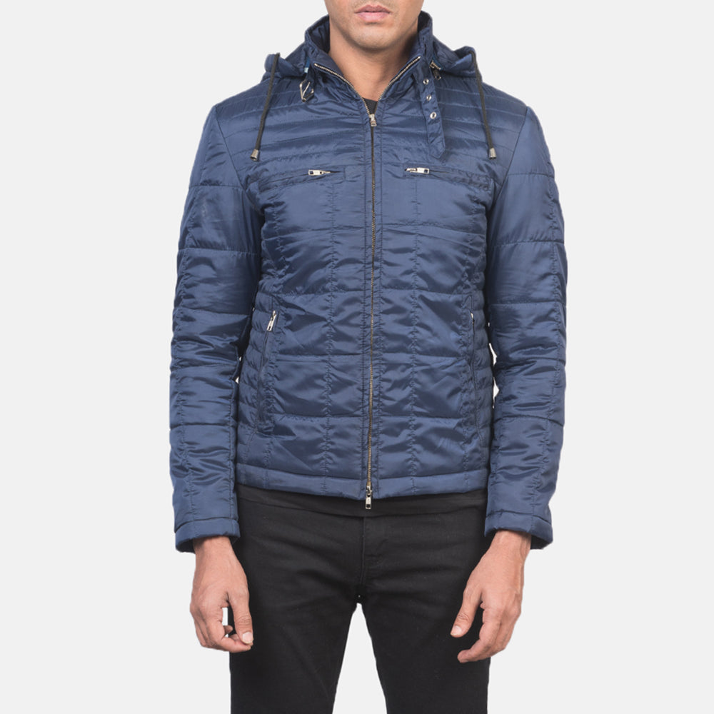 Alps Quilted Blue Hooded Windbreaker Jacket - image 3