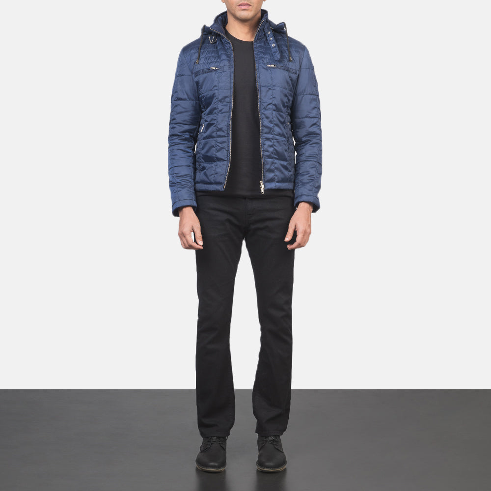 Alps Quilted Blue Hooded Windbreaker Jacket - image 4