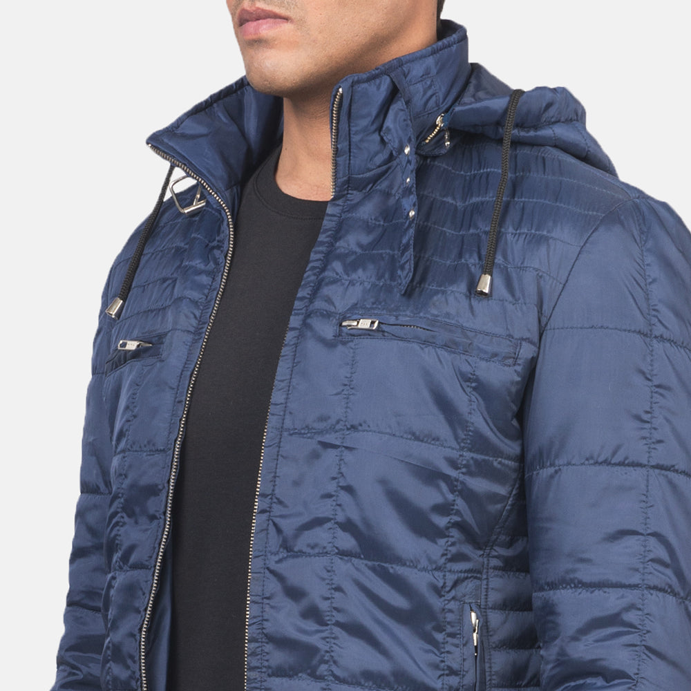 Alps Quilted Blue Hooded Windbreaker Jacket - image 6