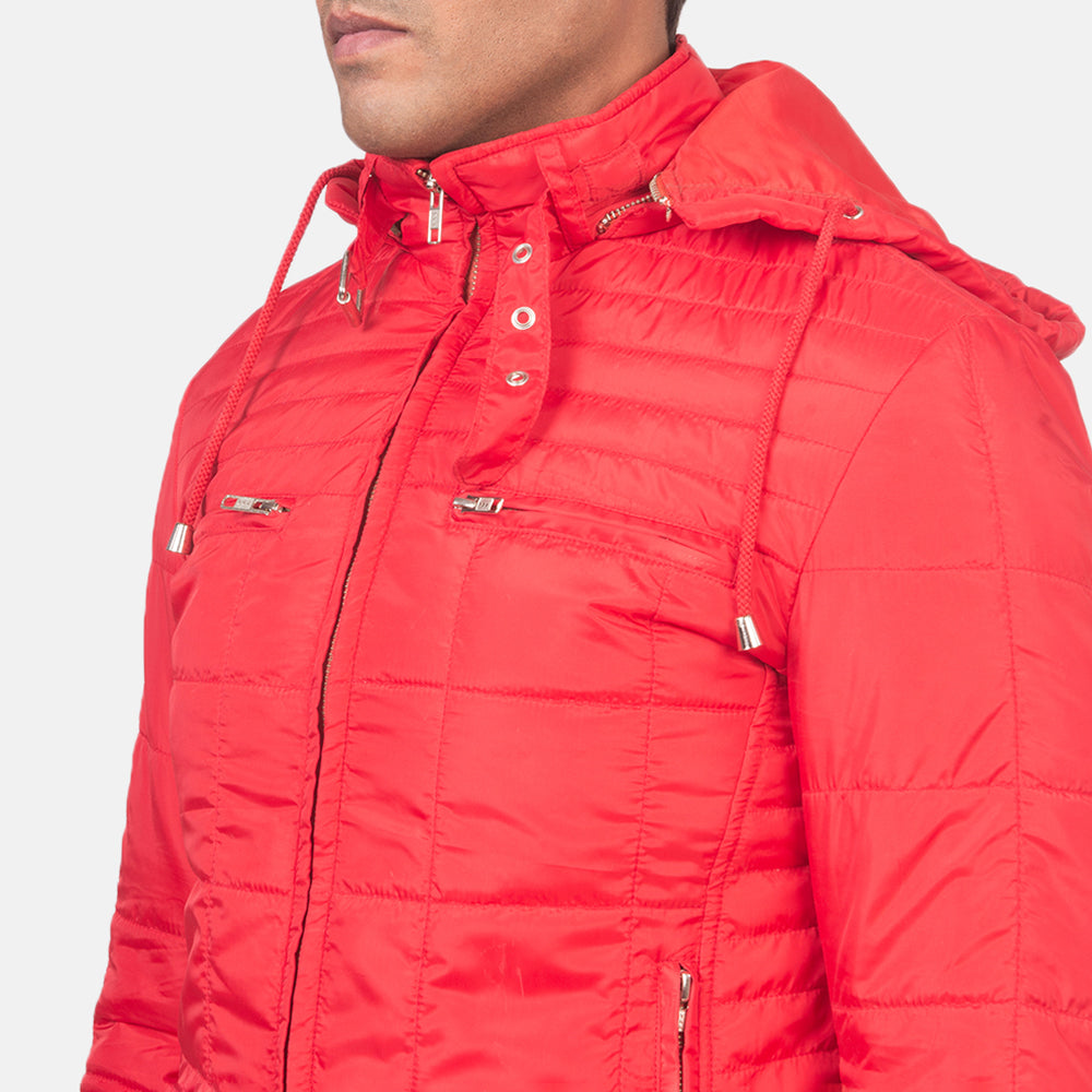 Alps Quilted Red Hooded Windbreaker Jacket - image 6