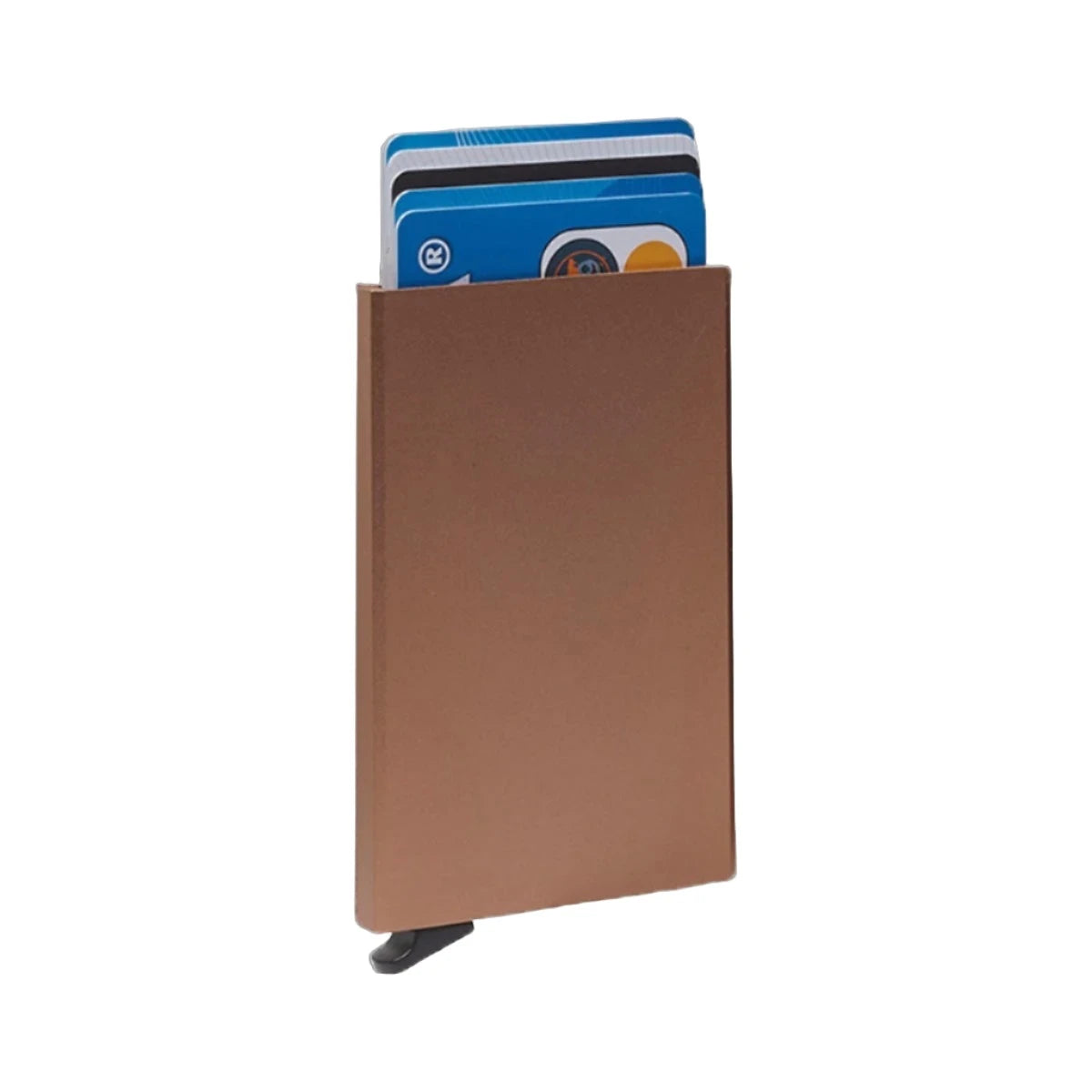 Rosé Gold Aluminium Card Holder, front view