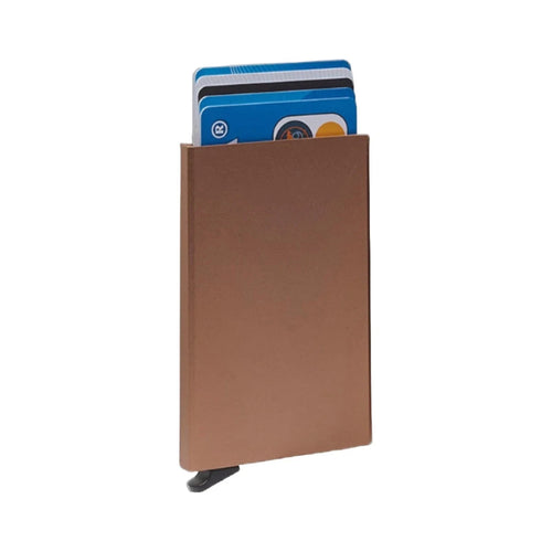 Rosé Gold Aluminium Card Holder, front view