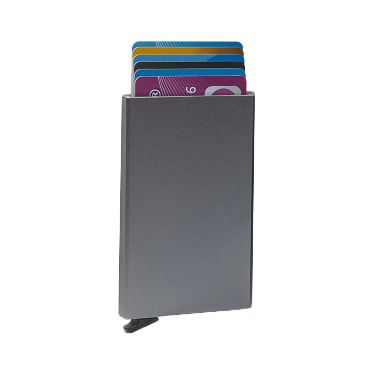 Silver Aluminium Card Holder, front view